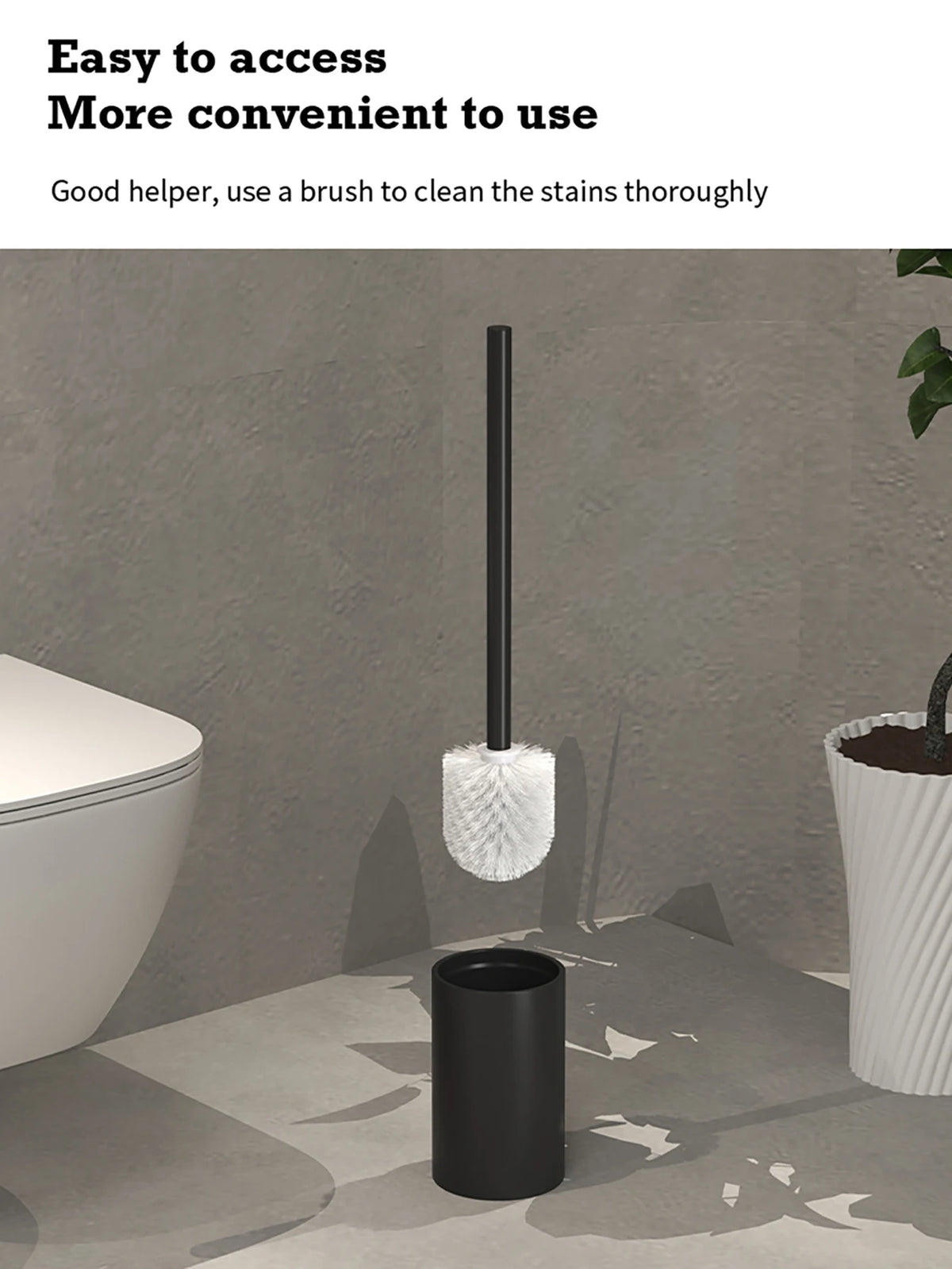 Bathroom Toilet Brush Holder Cleaning Plastic Floor Standing