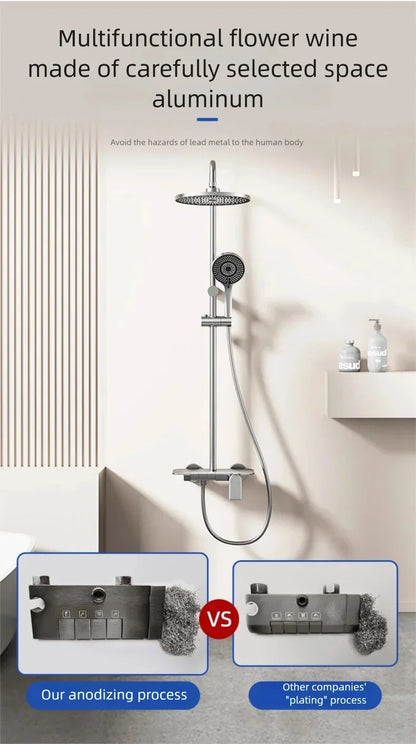 Gun Gray Bathroom Shower System Rainfall Piano Keys