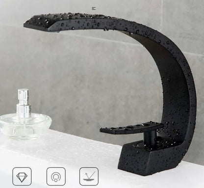 Basin Faucet Modern Bathroom Mixer Tap Black Gold