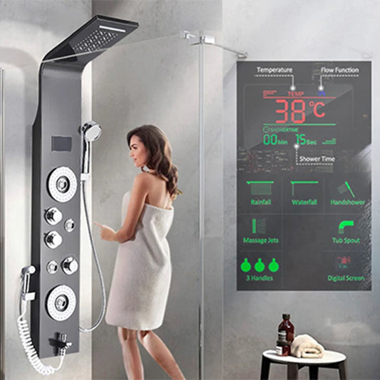 Shower Panel Led Rainfall Waterfall Shower Head Rain
