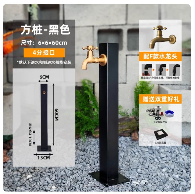Garden Irrigation All-Copper Faucet 304 Stainless Steel Square