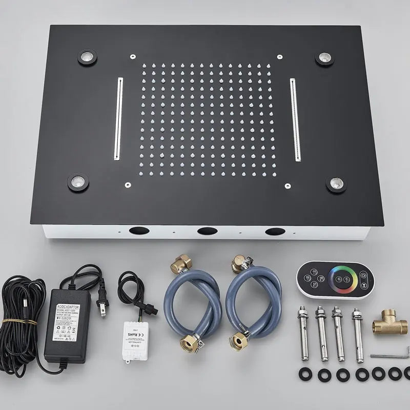 Black Ceiling Canopy Bathroom Shower Faucet Cold Mixer