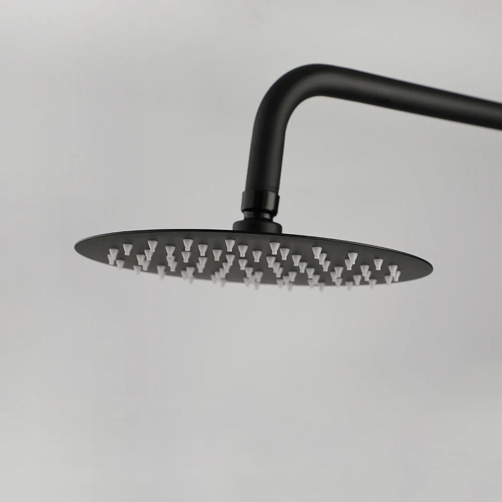 Kemaidi Matte Black Shower Wall Mounted Rainfall Shower