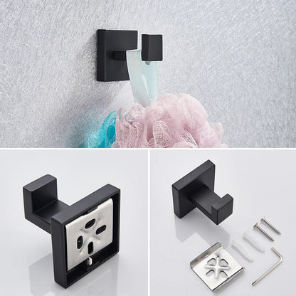 Bathroom Hardware Black Robe Hook Towel Rail Bar