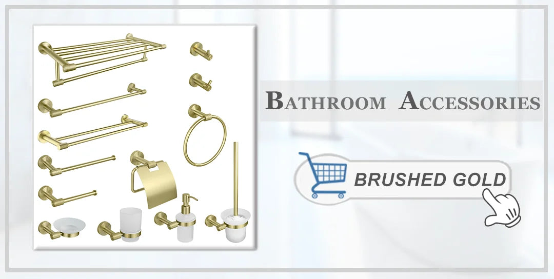 Brushed Gold Wall Mount Shelf Toilet Bath Hardware