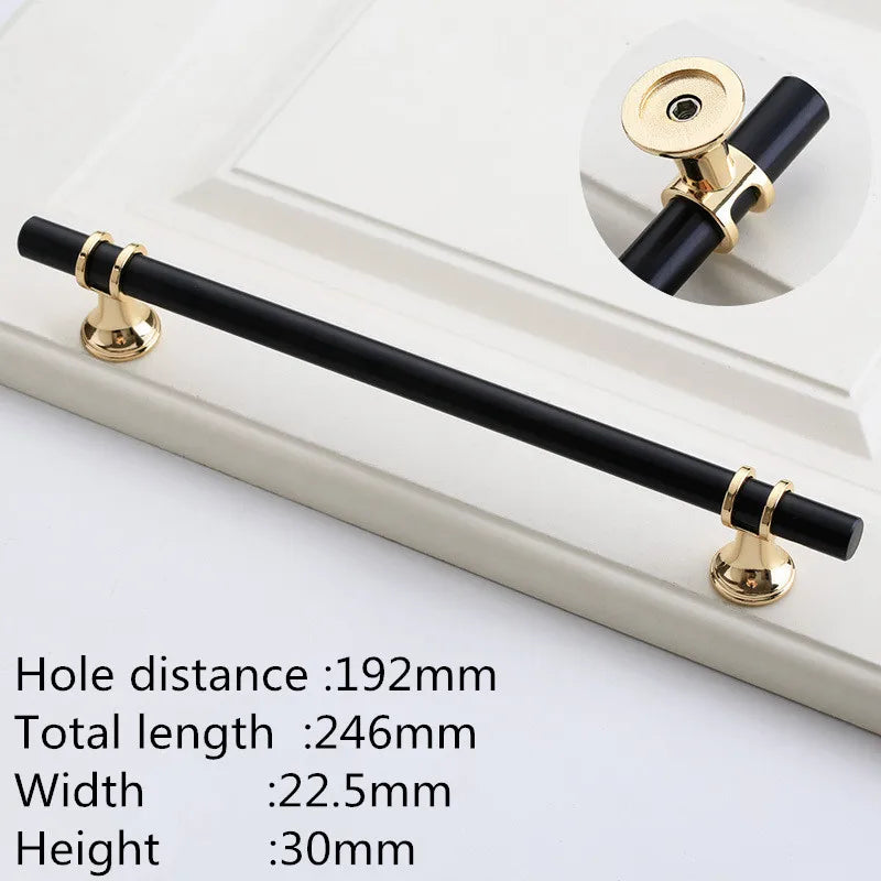 Kk&Fing Cabinet Wardrobe Door Golden Handles Lengthen Light