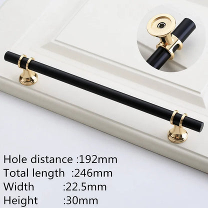 Kk&Fing Cabinet Wardrobe Door Golden Handles Lengthen Light