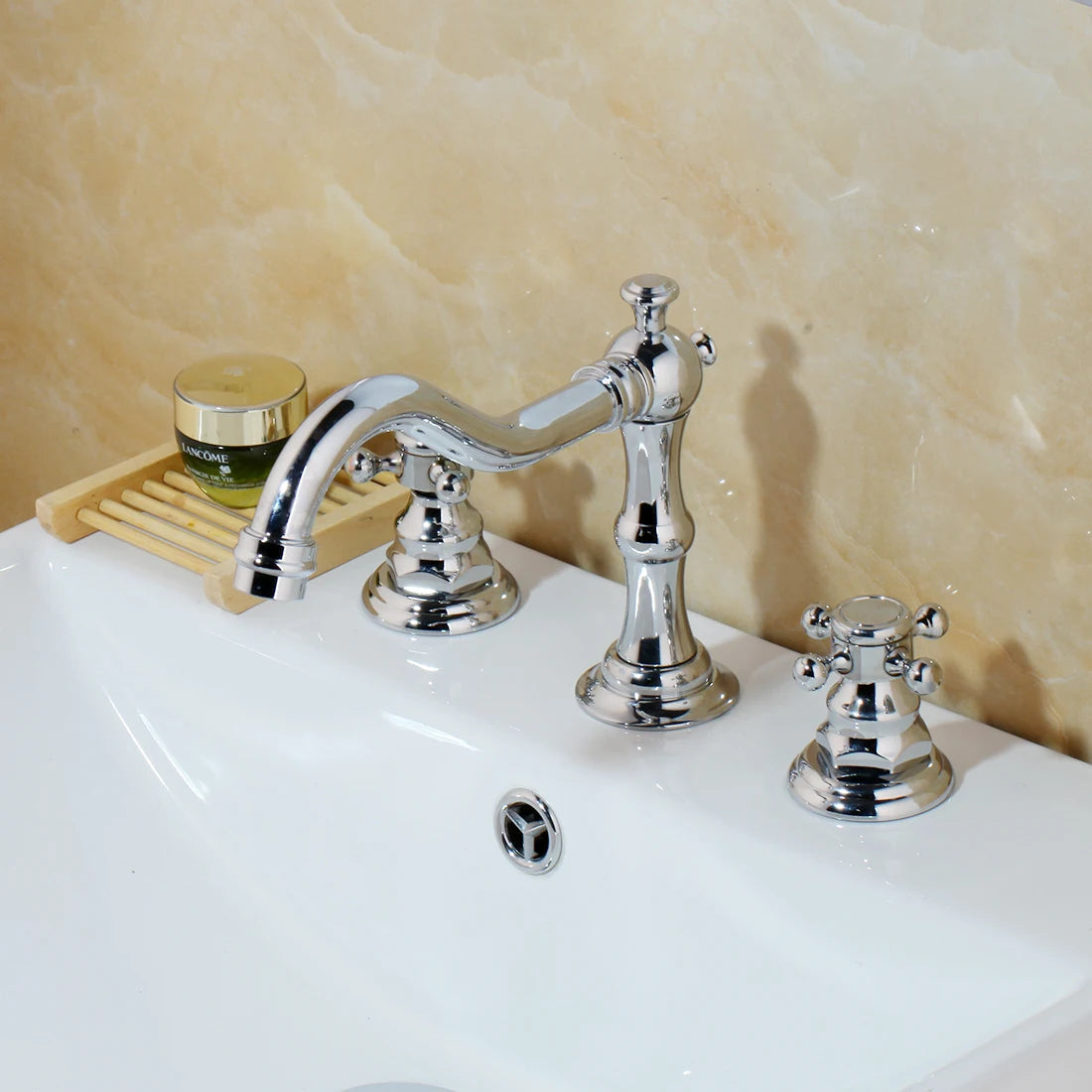 Kemaidi Antique Brass Bathroom Faucets Inch Brass Widespread