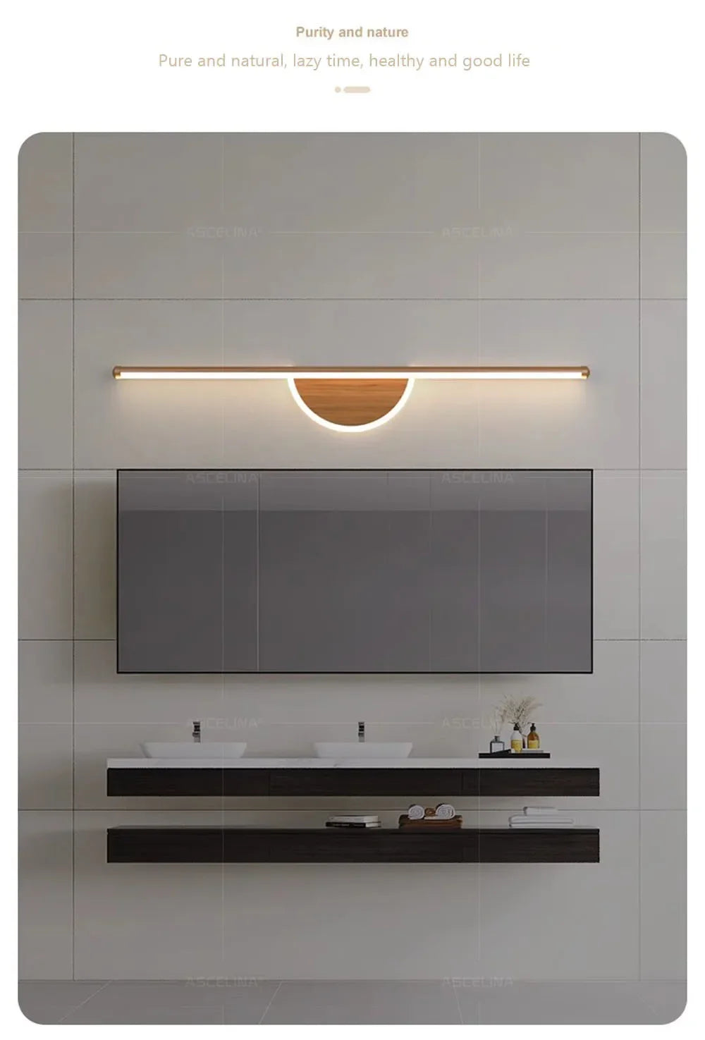 Modern Led Wall Lamp Bathroom Mirror Line Sconce