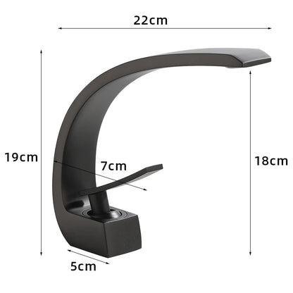 Basin Faucet Modern Bathroom Mixer Tap Black/Gold Wash