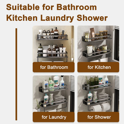 Punch-Free Bathroom Rack Bathroom Shelf Toilet Space Aluminum