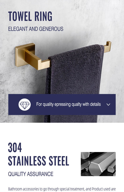 Brushed Gold Bathroom Toilet Brush Holder Toilet Paper
