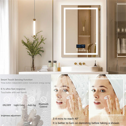 Smart Led Bathroom Mirror Rectangle Wall Mount Mirror