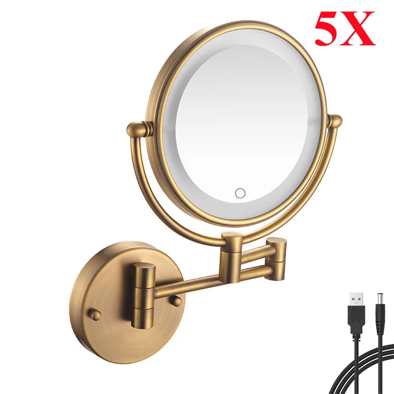 Brushed Gold Led Bathroom Mirrors Quality Brass 10x
