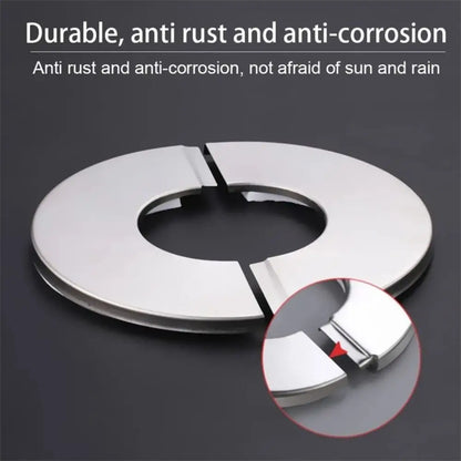 Useful Self-Adhesive Shower Faucet Cover Stainless Steel Silver