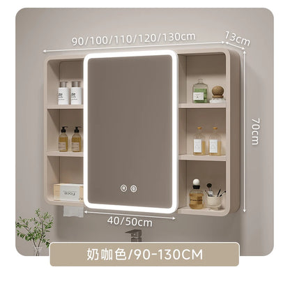 Smart Corner Round Space Aluminum Mirror Cabinet Wall