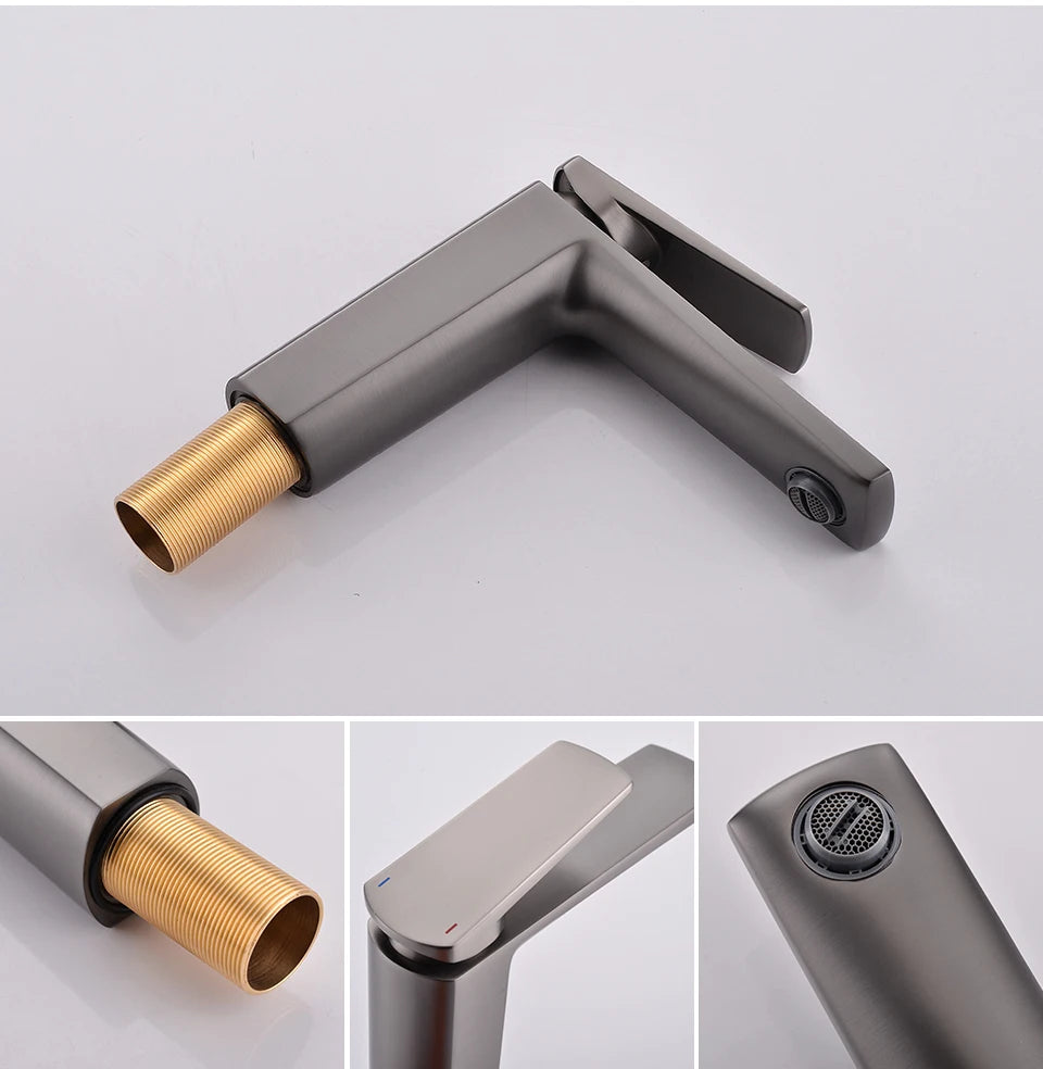 Vgx Brushed Gold Bathroom Faucets Square Basin Mixer
