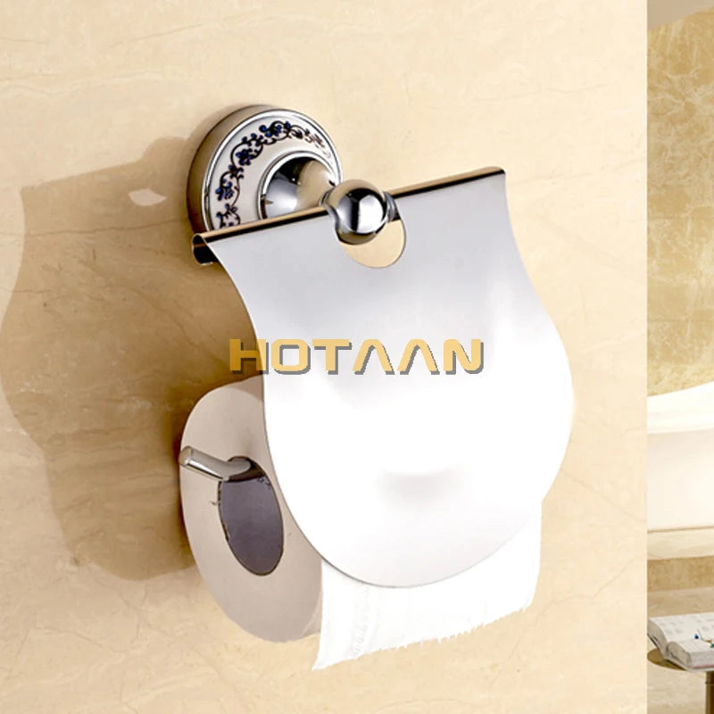 Stainless Steel Ceramic Bathroom Robe Hook Paper Holder