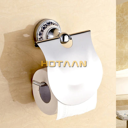 Stainless Steel Ceramic Bathroom Robe Hook Paper Holder