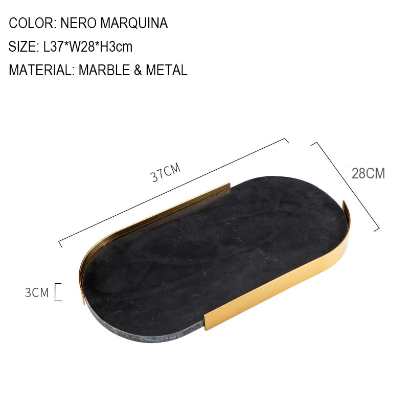 Scandinavian Decorative Natural Marble Tray Bathroom Luxury