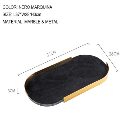 Scandinavian Decorative Natural Marble Tray Bathroom Luxury