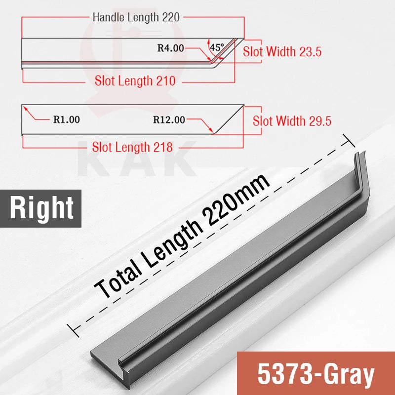 Kak Recessed Cabinet Handles Black Hidden Sliding Door