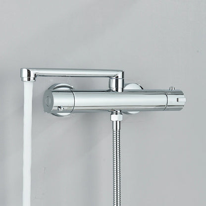 Chrome Black Bathtub Faucet Wall Mounted Thermostatic Shower