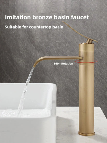 Bathroom Faucets Stainless Steel 304 Brushed Gold Basin