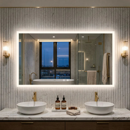 100/120cm Rectangular Led Bathroom Mirror Frameless Wall Vanity