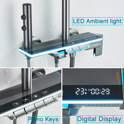 Luxury Smart Led Bathroom Shower Faucet Functions Smart
