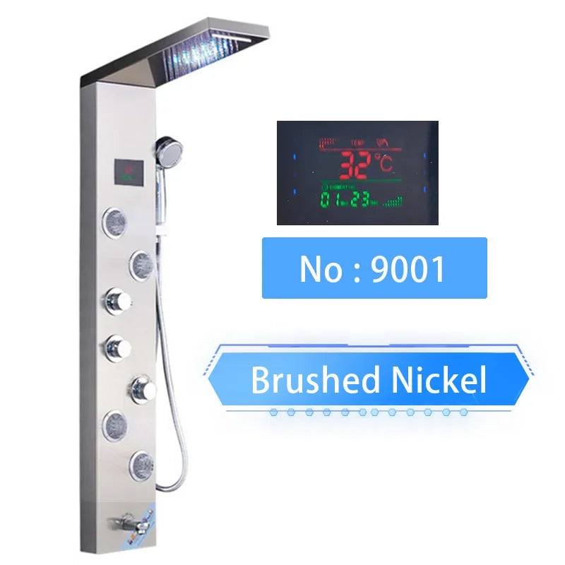 Led Shower Panel Digital Display Shower Faucet System