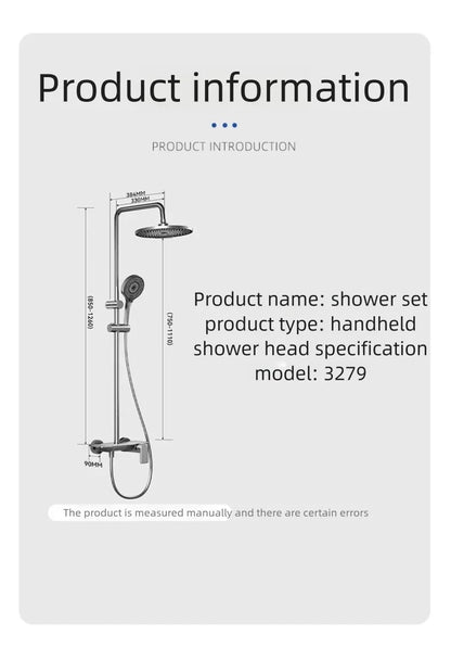 Bathroom Cold Water Boosting Shower Rainfall Pressure Piano