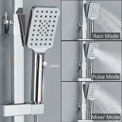 Bath Thermostatic Digital Display Shower Faucet Rain Shower
