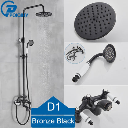 Bathroom Shower Faucet Brass Rainfall Shower Mixer Tap