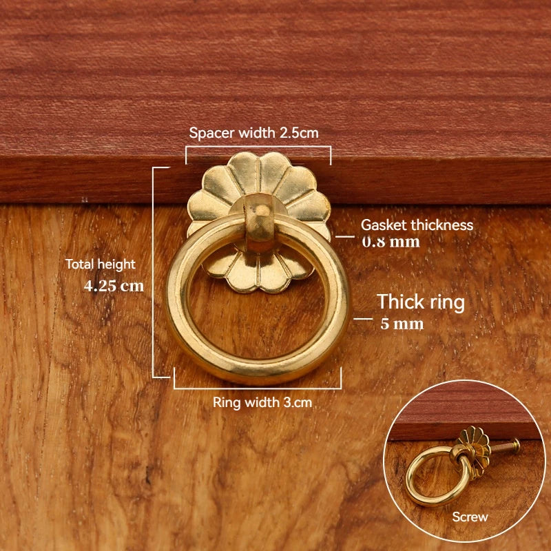Chinese Medicine Cabinet Circular Ring Tea Can Pull