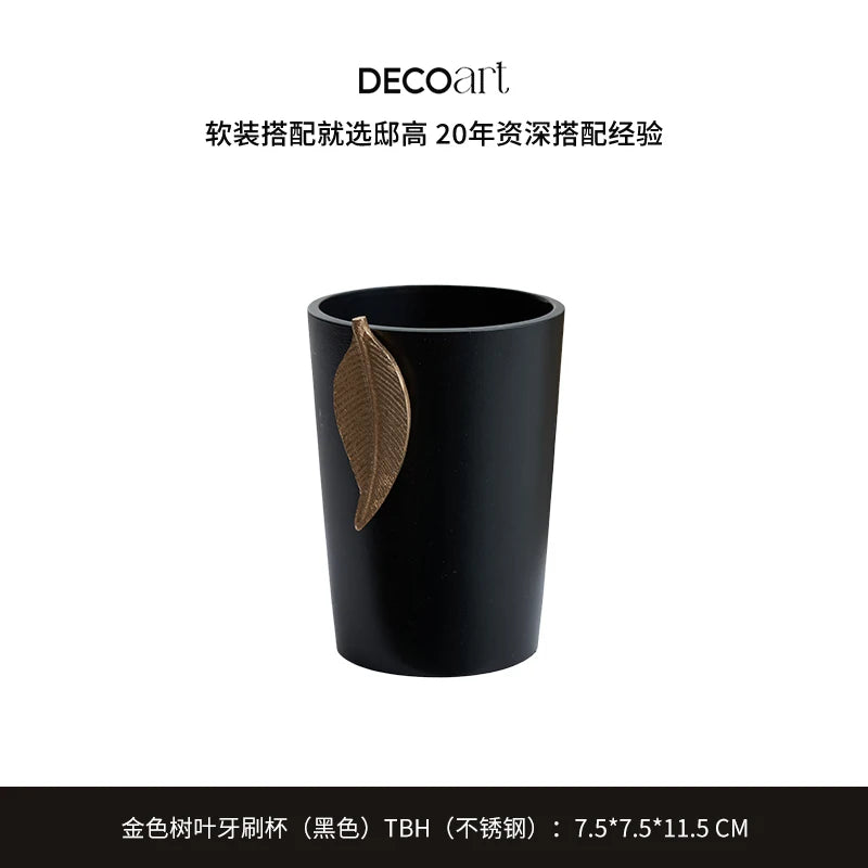 Marble Lotion Bottle Color-Blocked Leopard Print Mouthwash Cup