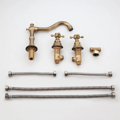 Kemaidi Antique Brass Bathroom Faucets Inch Brass Widespread