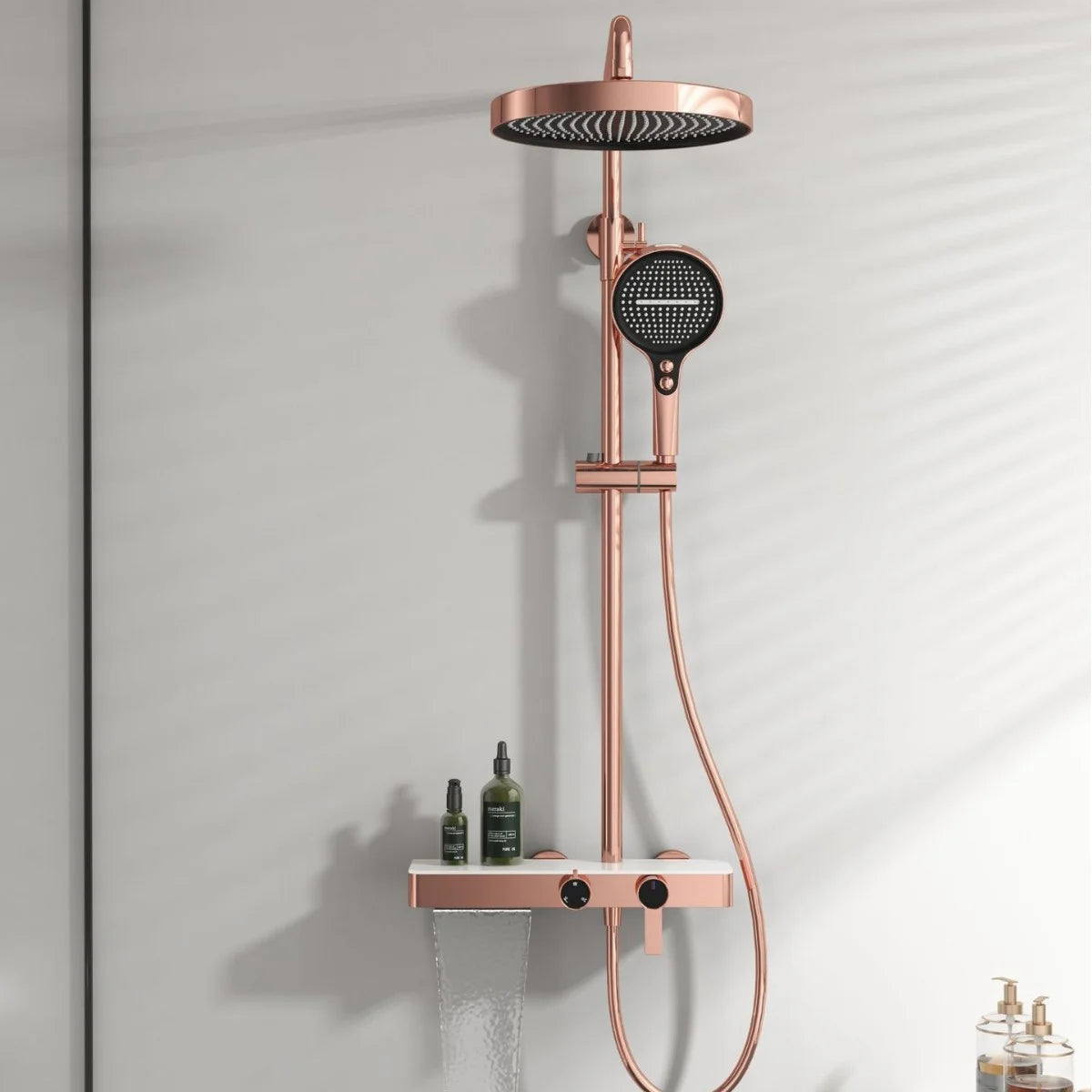 Kemaidi Bathroom Shower System Cold Control Knobbed Triple