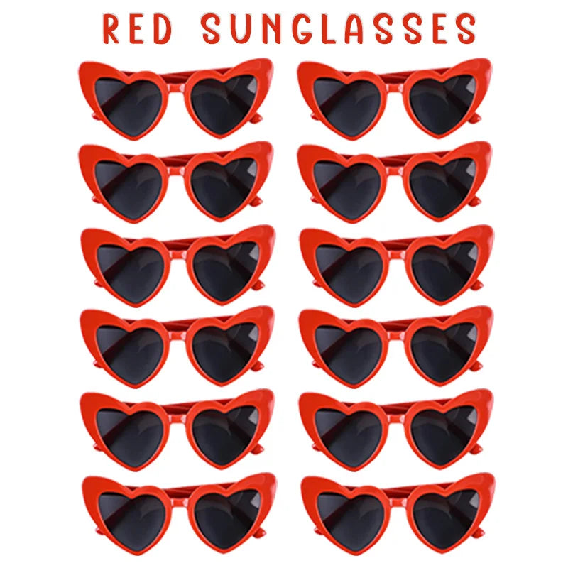 12-100pcs Wedding Sunglasses Guests Heart Shaped Sunglasses