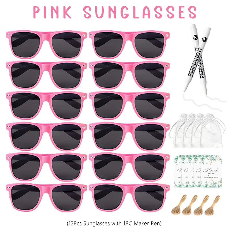 12-100pcs Wedding Sunglasses Guests Heart Shaped Sunglasses