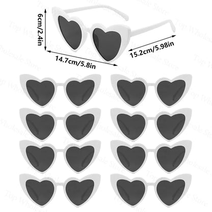 12-100pcs Wedding Bridal Heart Shaped Sunglasses Party Favors