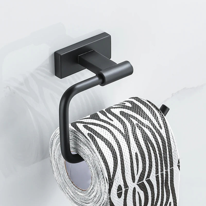 Black Stainless Steel Toilet Paper Holder Wall Mounted