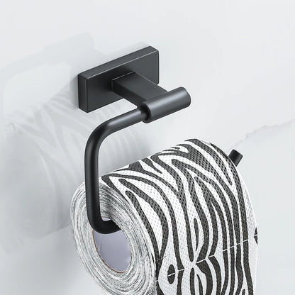 Black Stainless Steel Toilet Paper Holder Wall Mounted