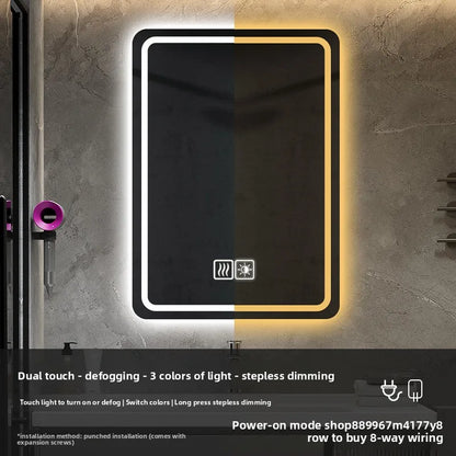 Hotel Bathroom Mirror Square Smart Led Bathroom Light
