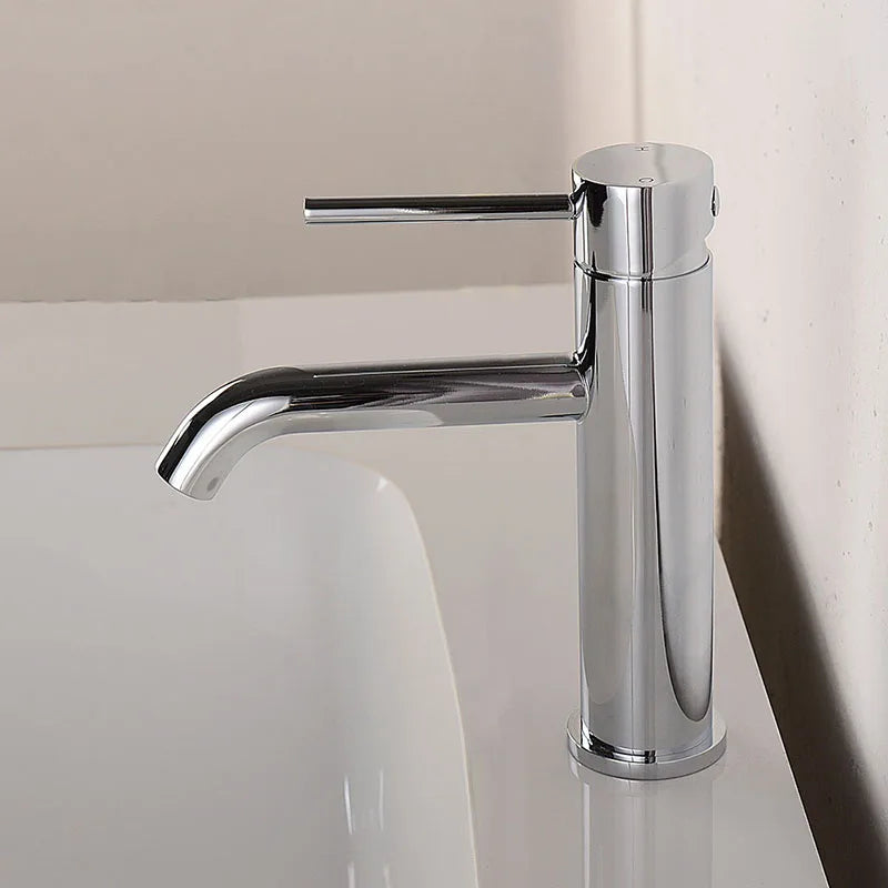 Brushed Rose Gold Bathroom Sink Faucet Deck Mounted