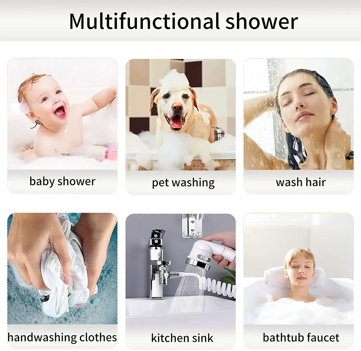 Shower Faucet Hose Handheld Shower Head Spray Tap