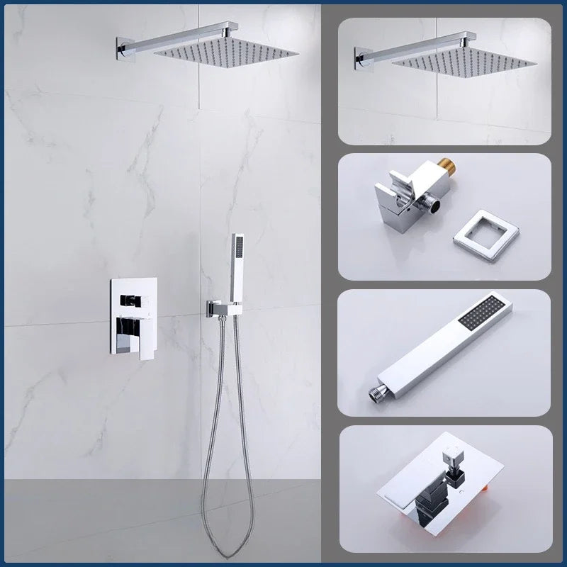 Concealed Shower System 2/3 Ways Water Outlet Hidden