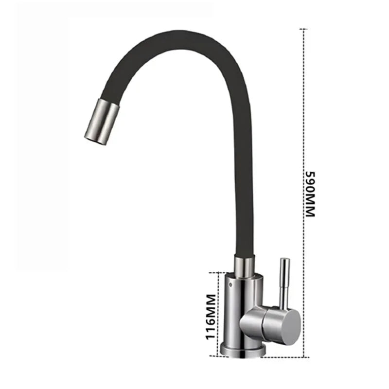 Rotatable Universal Bending Sink Cold Dual-Use Faucet 304