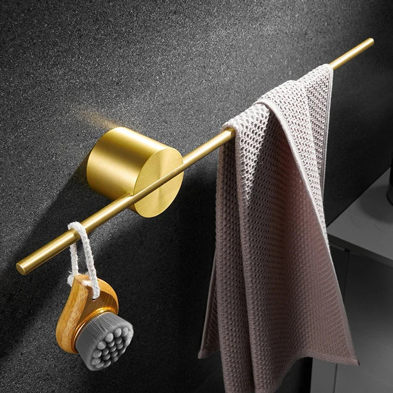 Light Luxury Towel Rack Creative Brushed Gold Adjustable