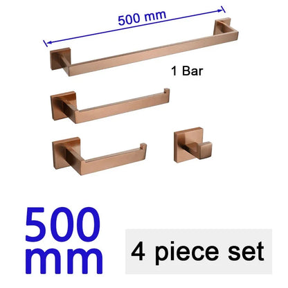 Brushed Rose Gold Towel Rack Robe Hook Bathroom